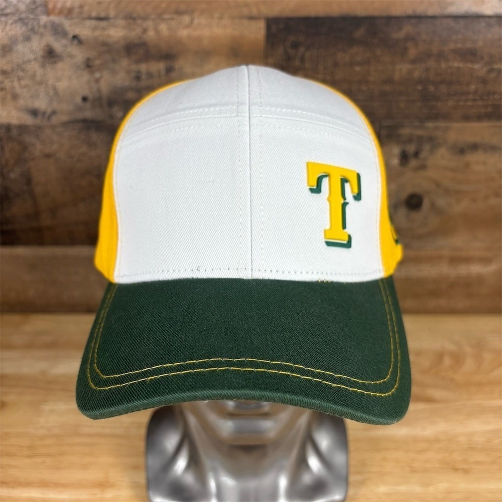 Melonwear Baylor Bears Texas Rangers‎ Snapback Hat Cap Green Yellow White T Logo